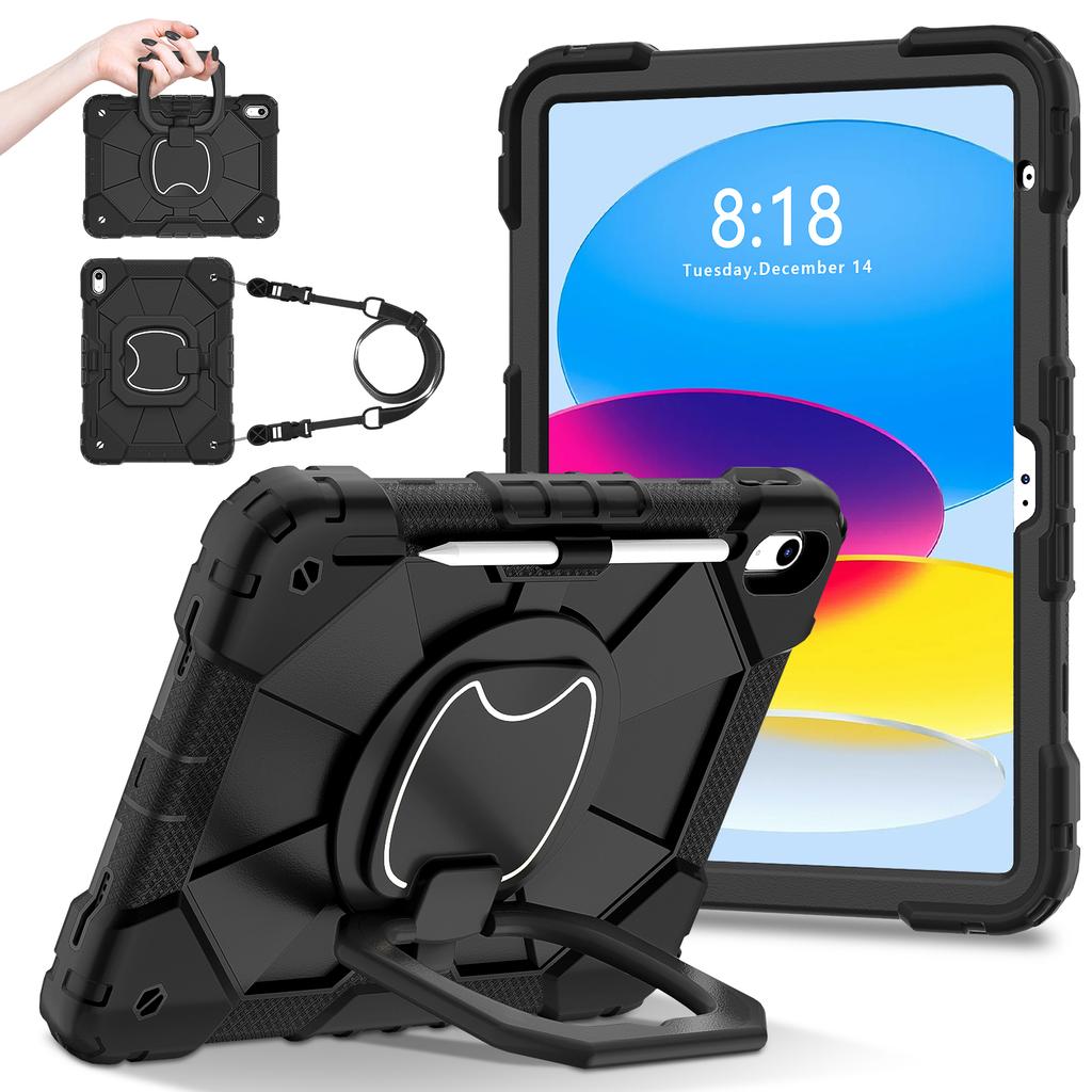 Stand Case Universal For iPad 2025 (A16) 11th 10.9 2022 10th Gen A3355 A3356 A2757 A2777 A2696 Rotating Handle Grip Cover Strap