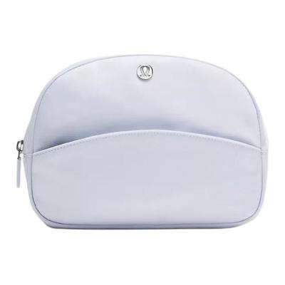City Essentials 2L Silver Logo Zip Clutch Unisex Clutch Powder-Blue LW9FL7S-068839