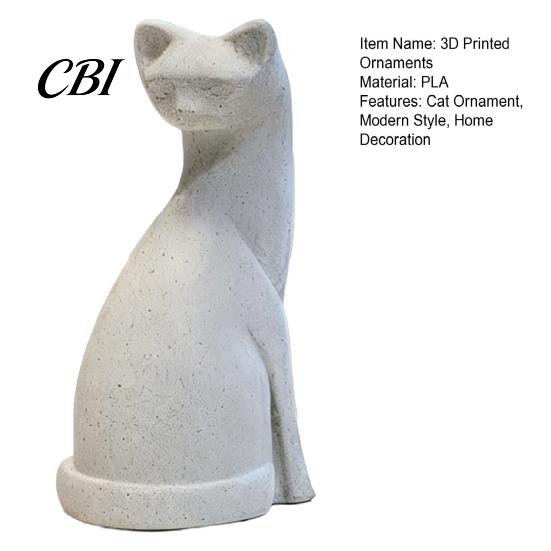 Small Desktop Decoration 3D Printed Cat Ornament, Minimalist Geometric Design, One-Piece Contemporary Art Piece Durable Sculpture, for Home