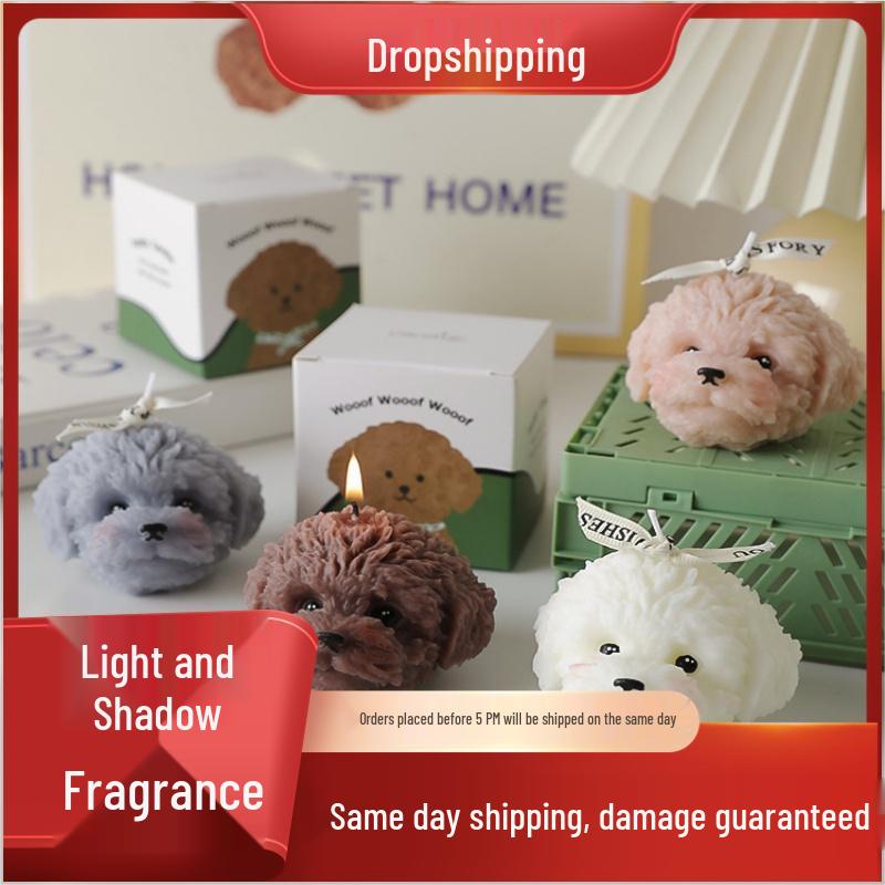 Teddy Dog Scented Candle - Cute Animal-Shaped Gift & Souvenir
