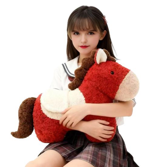 Year of The Horse Plush Pillow Zodiac Animal Shape Couch Cushion Chinese New Year Home Decor And Gift