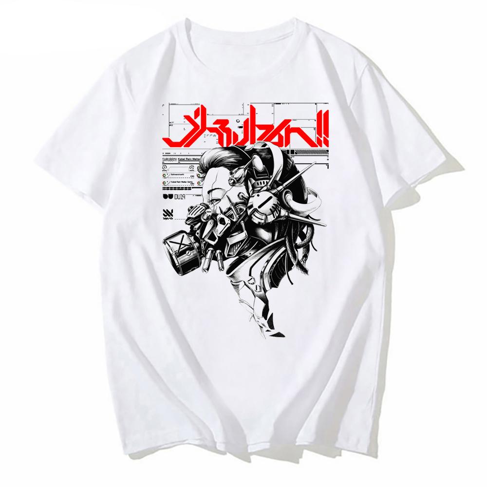 

Summer Men Harajuku Short Sleeve Cyberpunk Urban Style Cyborg Girl Gas Mas Print TShirt unisex streetwear male Tshirt 4XL
