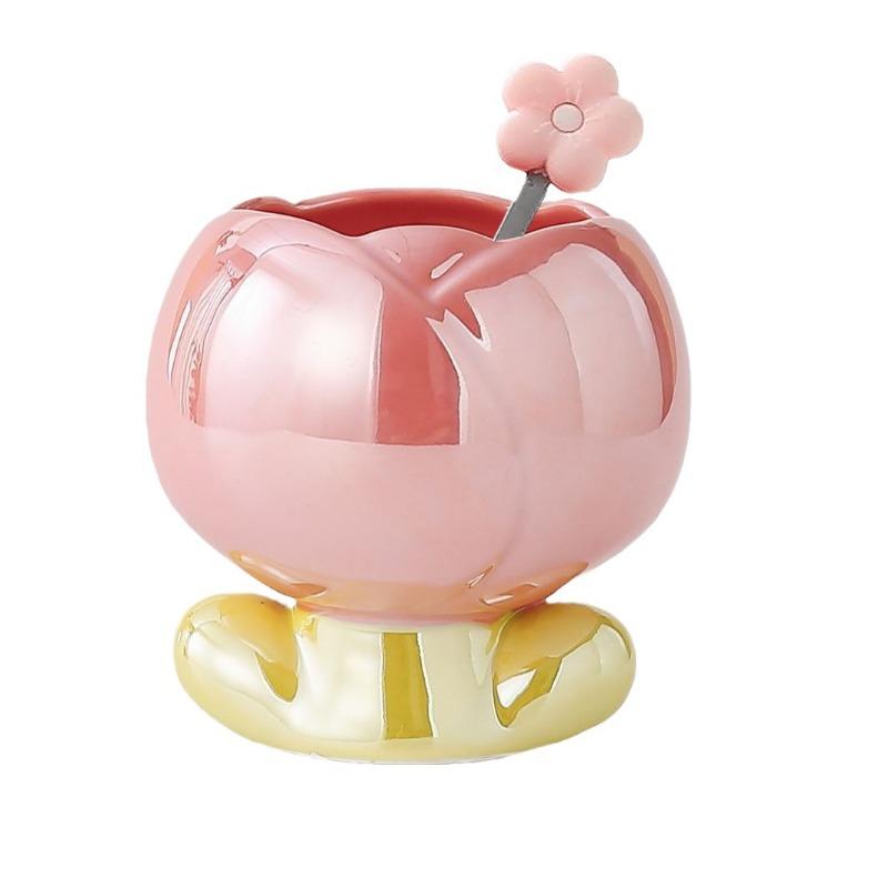 Kreative Tulpen Tasse Zuhause Frühstück Milchbecher Büro Keramik Wasserbecher Café Nachmittagstee Latte Kaffeetasse Festival Geschenk