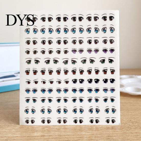 DIY Soft Clay Craft Supplies Eye Stickers for Dolls, Water Transfer Decals, Multi Size Anime Decorative Crafts Realistic Colorful Eyes Crafting