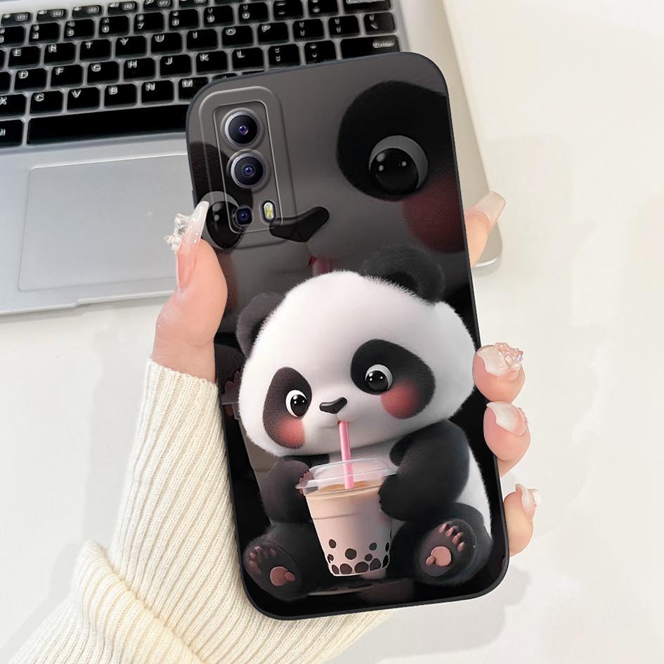 For Vivo Y52 5G V2053 Case Cute Cartoon Panda Duck Rabbit Shockproof Silicone TPU Phone Cover For Vivo Y72 5G V2041 IQOO Z3 Capa