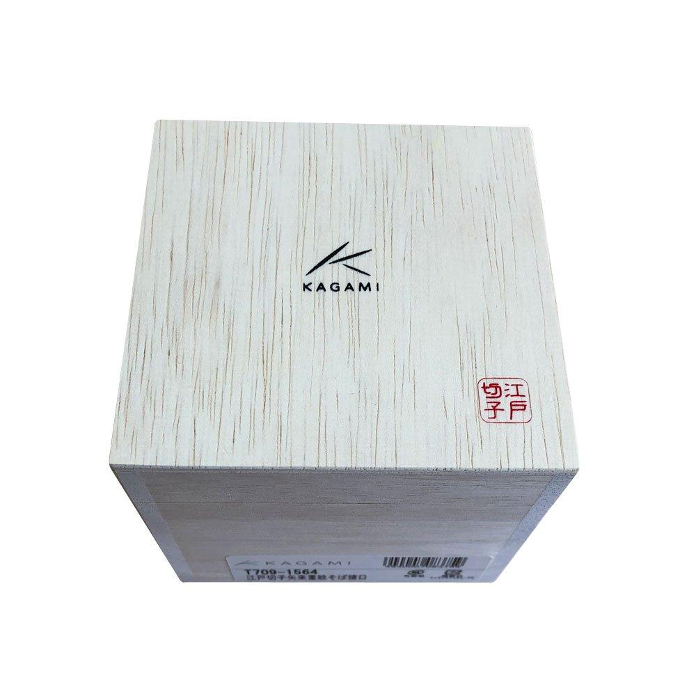 Kagami Crystal Soba Noodle Cup, Clear, Edo Kiriko (cut glass) with Yari-shige pattern, T709-1564