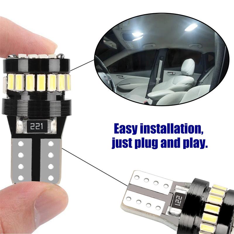 10Pcs W5W Led T10 Led Canbus Light Bulbs Car Parking Position Clearance Lights Interior Map Dome Reading Lamp 12V White