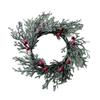 Festive 20cm Artificial Green Wreath Elegant Candlestick Decoration Realistc Pine Decor for Wedding Party Centerpiece