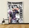 Arazzo Toji Fushiguro L'Uccisore di Stregoni Stampa di Pannello Manga Poliestere Decorazione Murale per Camera da Letto Stanza dei Giochi Dormitorio