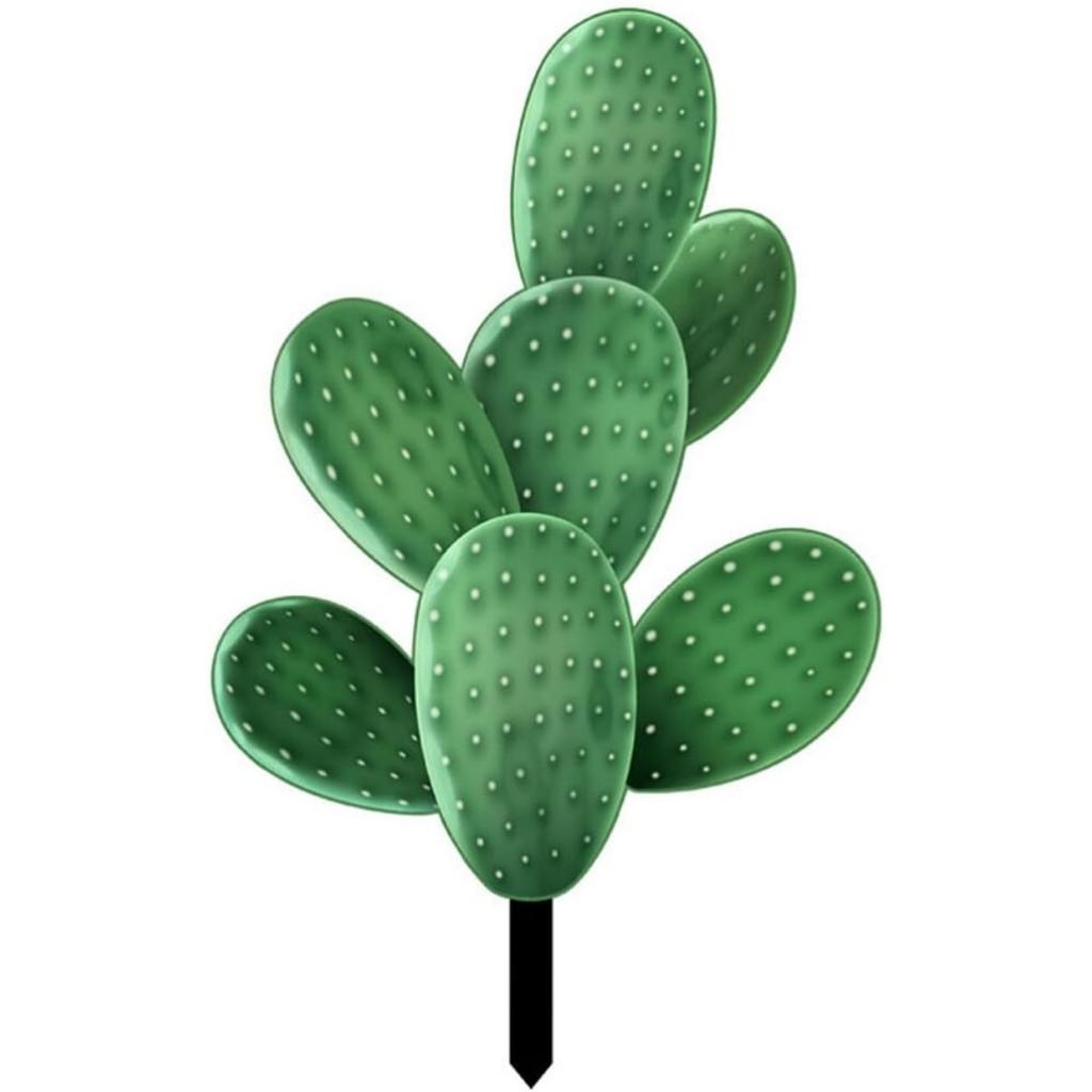Cactus Garden Stake Acrylic Cactus Yard Art Outdoor Cactus Statue Sculpture Ornament for Garden Lawn Ground Yard Decorations