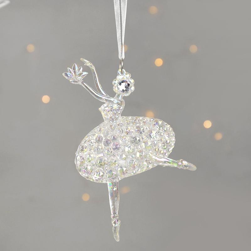 Acrylic Christmas Tree Hanging Ornaments Elk Angel Doll Bell Pendant 2024 Merry Christmas Decoration for Home Xmas New Year 2024