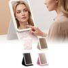 [Moonlight White] Three-Tone Lighting-PU Folding Mirror Daily Foldable Makeup Mirror Portable Simple Pocket Mirror