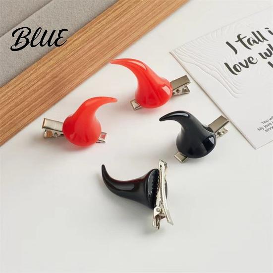 Fashionable Dark Style Hairpins 2Pcs Halloween Evil Horn Hair Clips Small Horror Demon Goth Ear Lolita Fashion Accessories Hairpins Barrettes