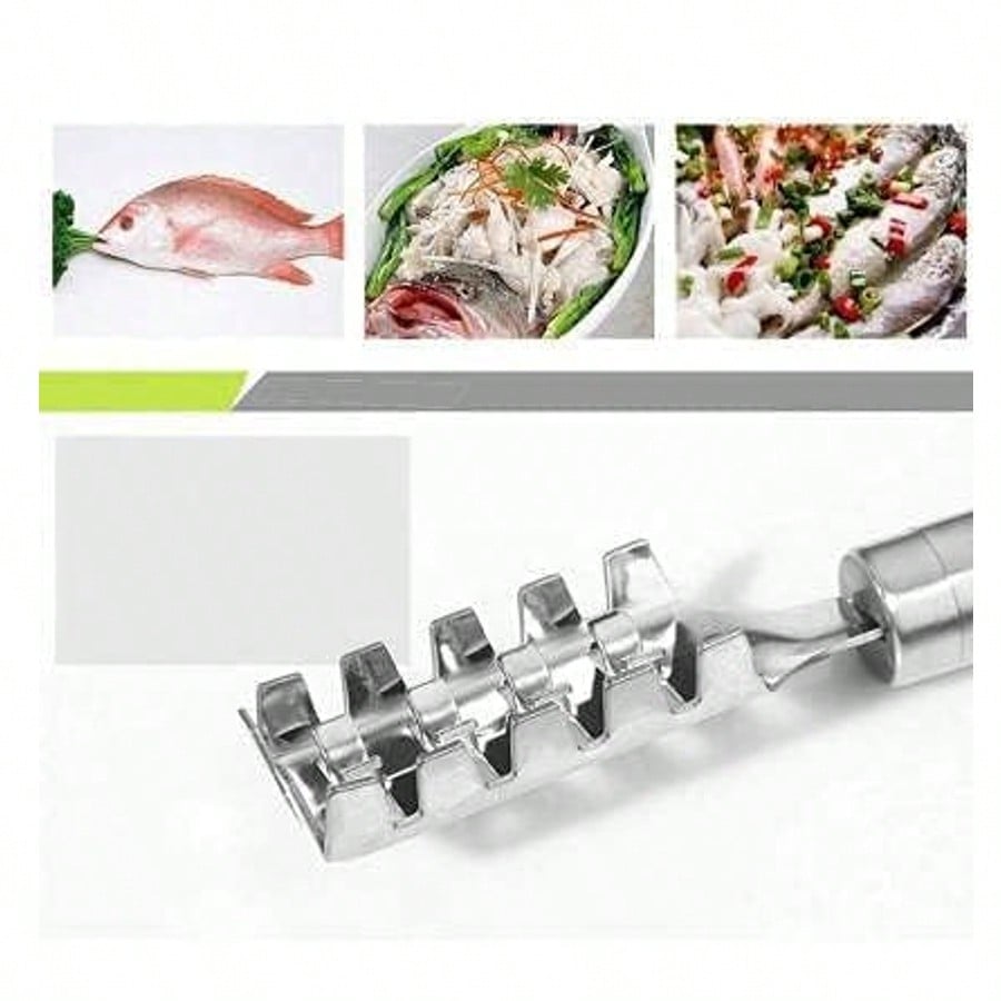 Fischschuppenentferner, Fischschuppenbürste, Edelstahl-Serrationen, Leicht zu entfernende Fischschuppen, Hautreinigungswerkzeug, Schaber, Geeignet für Köche, Hobbyköche