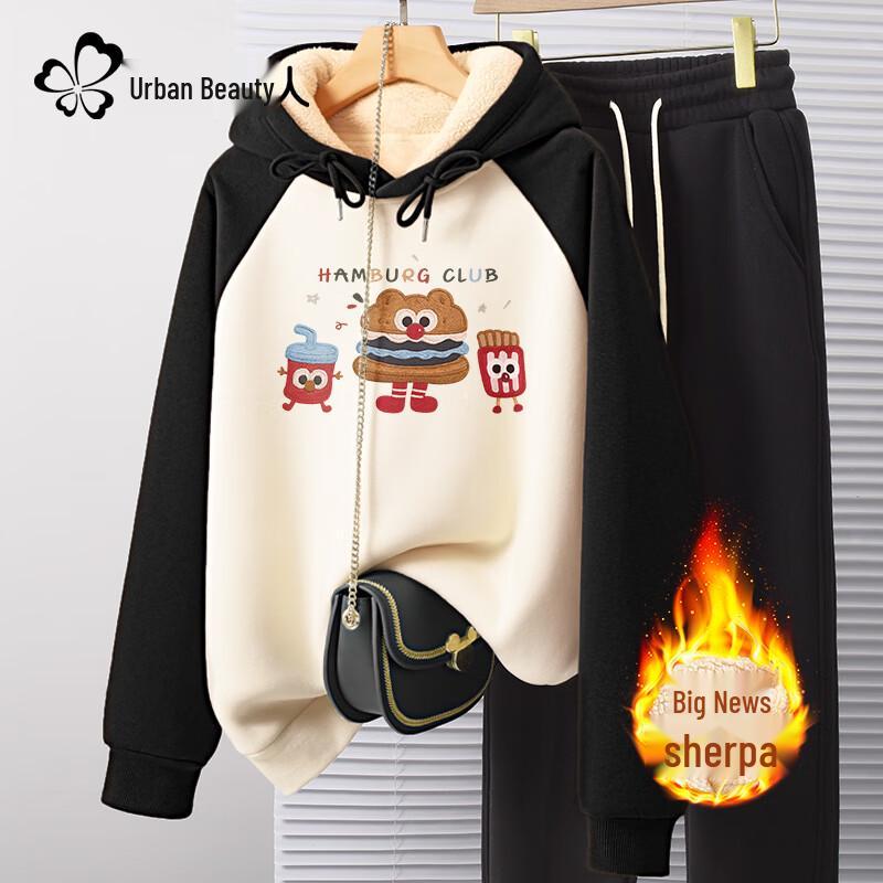 

Women s Plush Lined Color Block Hooded Sweatshirt L