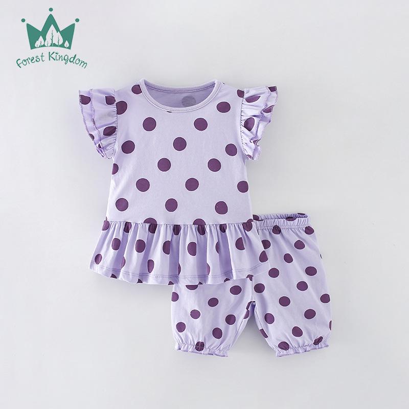

Forestkingdom Girls Summer Two-Piece Set: Short Sleeve Top and Shorts 100cm (4Y)