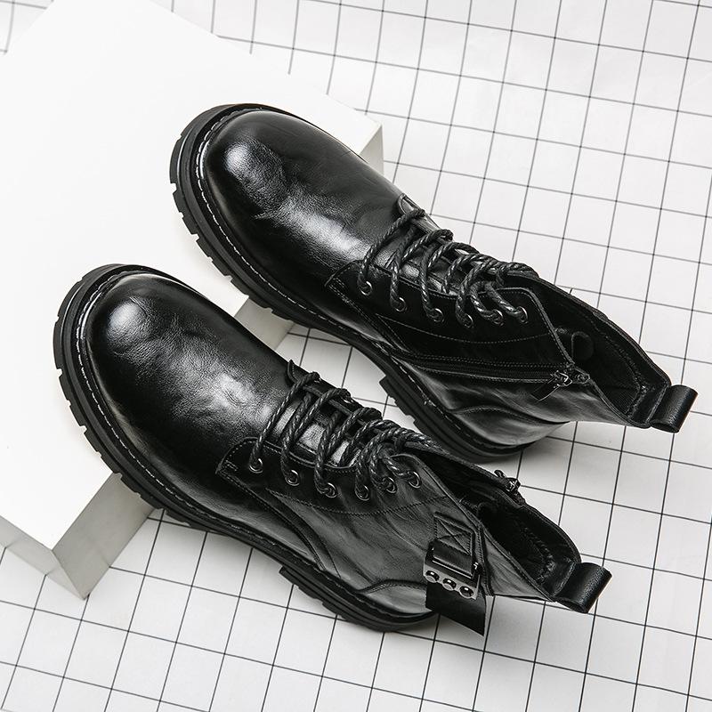 

Ботинки Мартин из натуральной кожи мужские средней высоты весенне-летние в британском стиле универсальные деловые рабочие ботинки ретро модные высокие повседневные кожаные 38