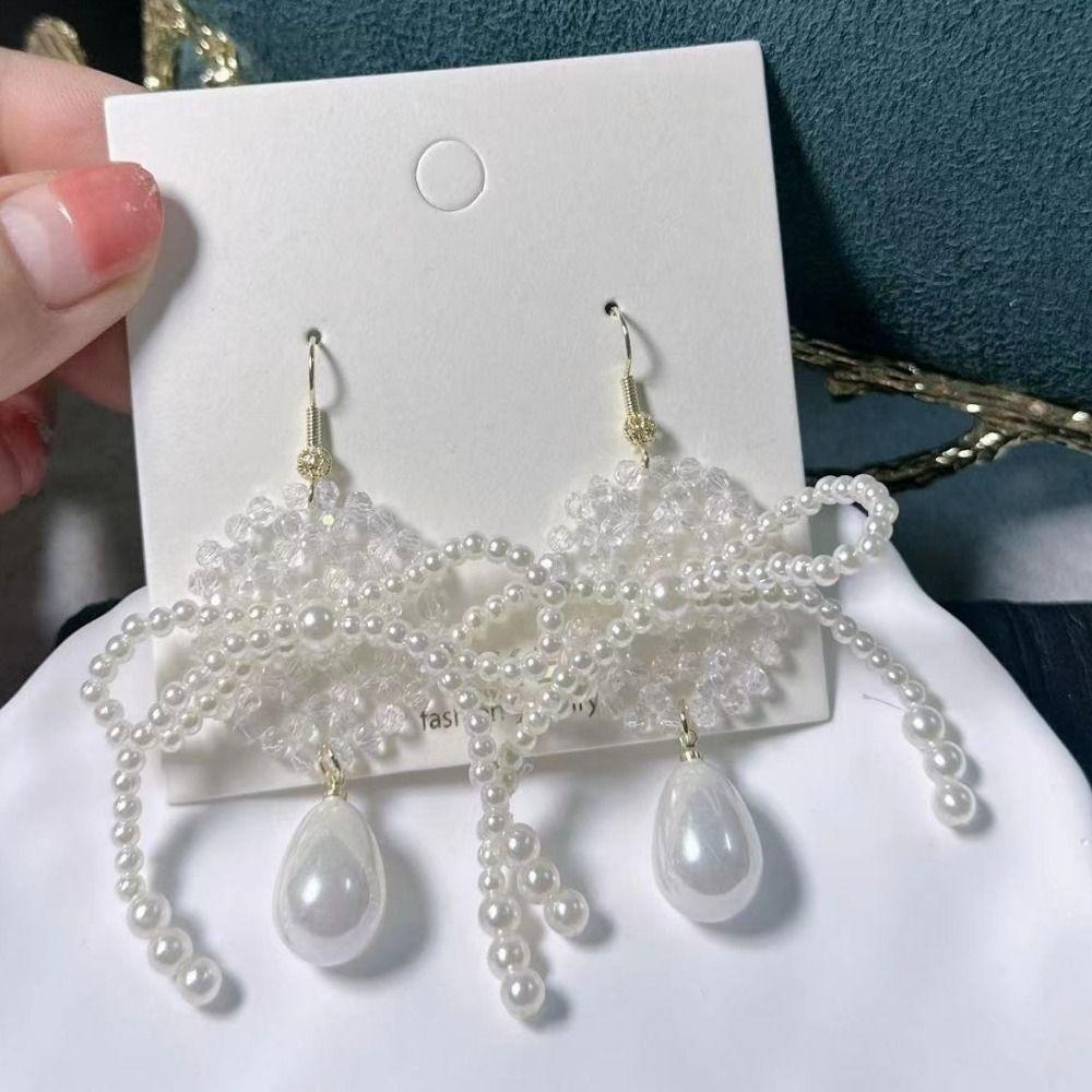 Boucles d'Oreilles Perles Artificielles Perles Boucles d'Oreilles Femme Accessoires Fait Main Clous d'Oreille Perle Exagérés Boucles d'Oreilles Pendantes Perle Vacances