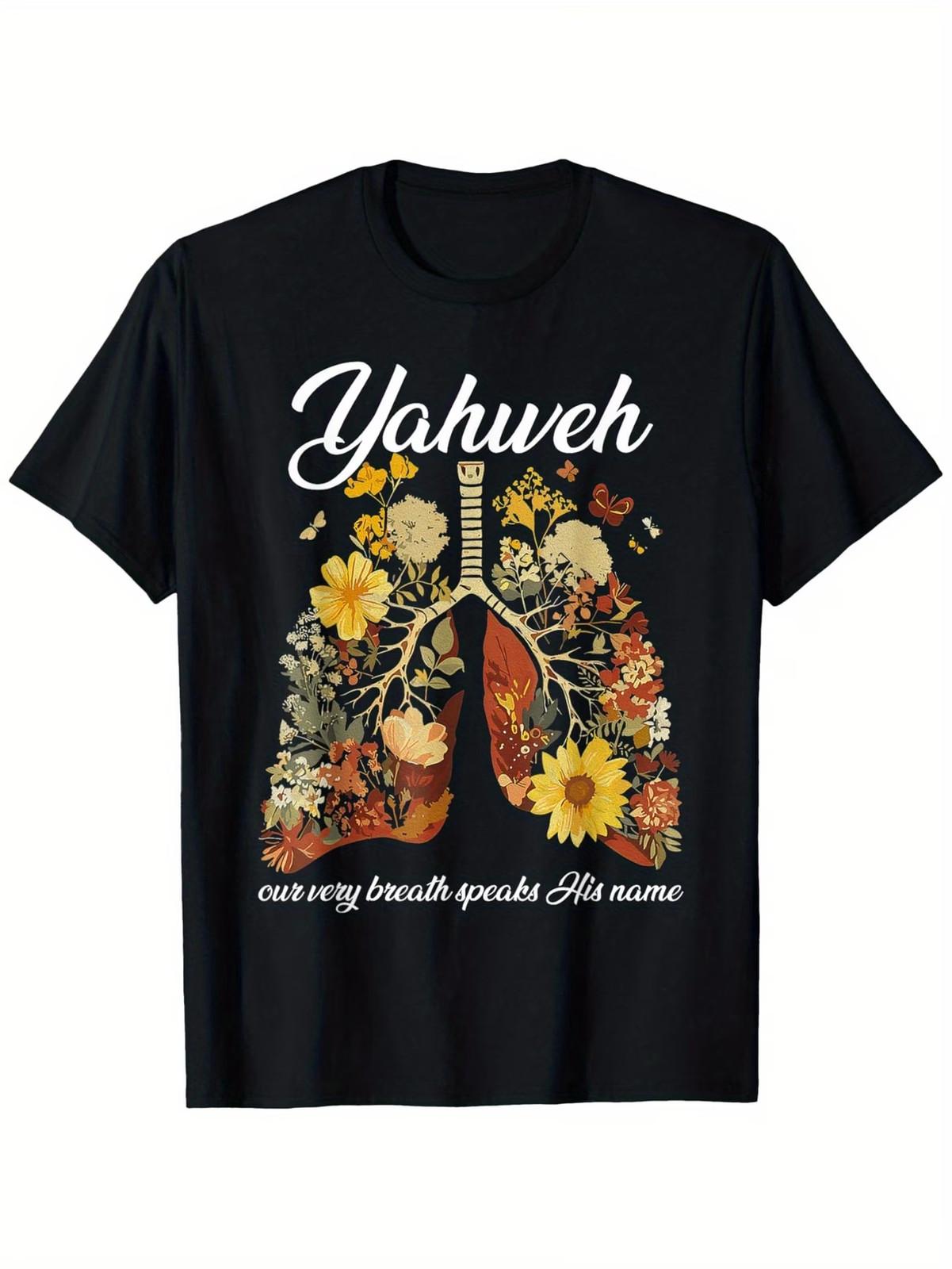 Floral Lung Our Very Breath Speaks His Name T-Shirt funny text and humorous imag XL