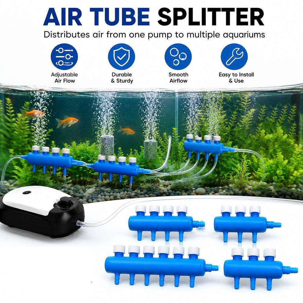 Multi Outlet Air Flow Control Valve Adjustable Aquarium Air Splitter Aquarium Aeration