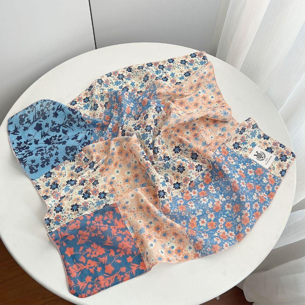 Retro Thin Cotton Square Scarf Korean Scarf Hair Band Small Scarves Headband Breathable Cashew Nut Print Silk Scarf Vacation