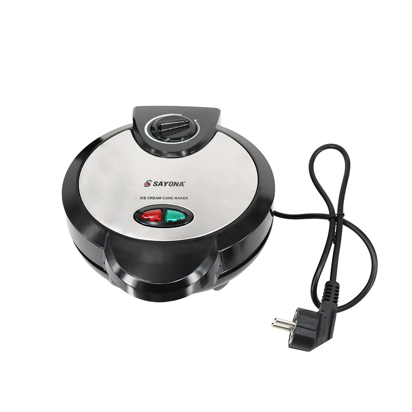 Электрическая вафельница для рожков для мороженого 1200 Вт с роликом для вафельных рожков и формой для стаканчиков, антипригарная вафельная машина, нержавеющая сталь UK