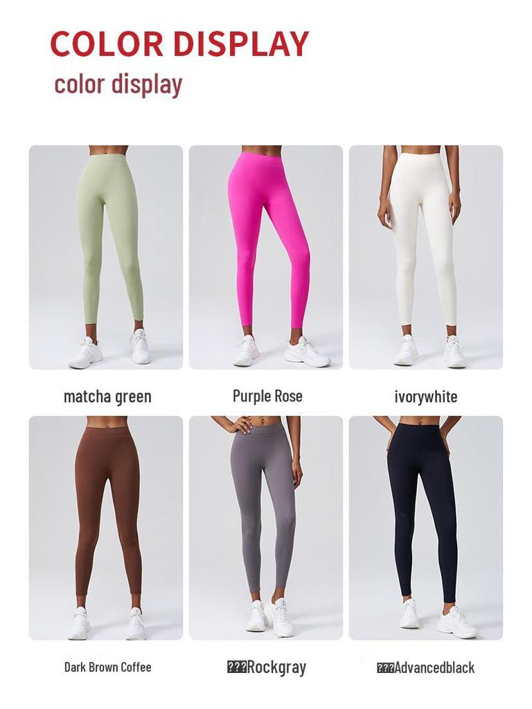 Huaton Butt-Lifting Yoga Pants - No Lines, No Roll, V-Waist Slimming Design for Running & Fitness