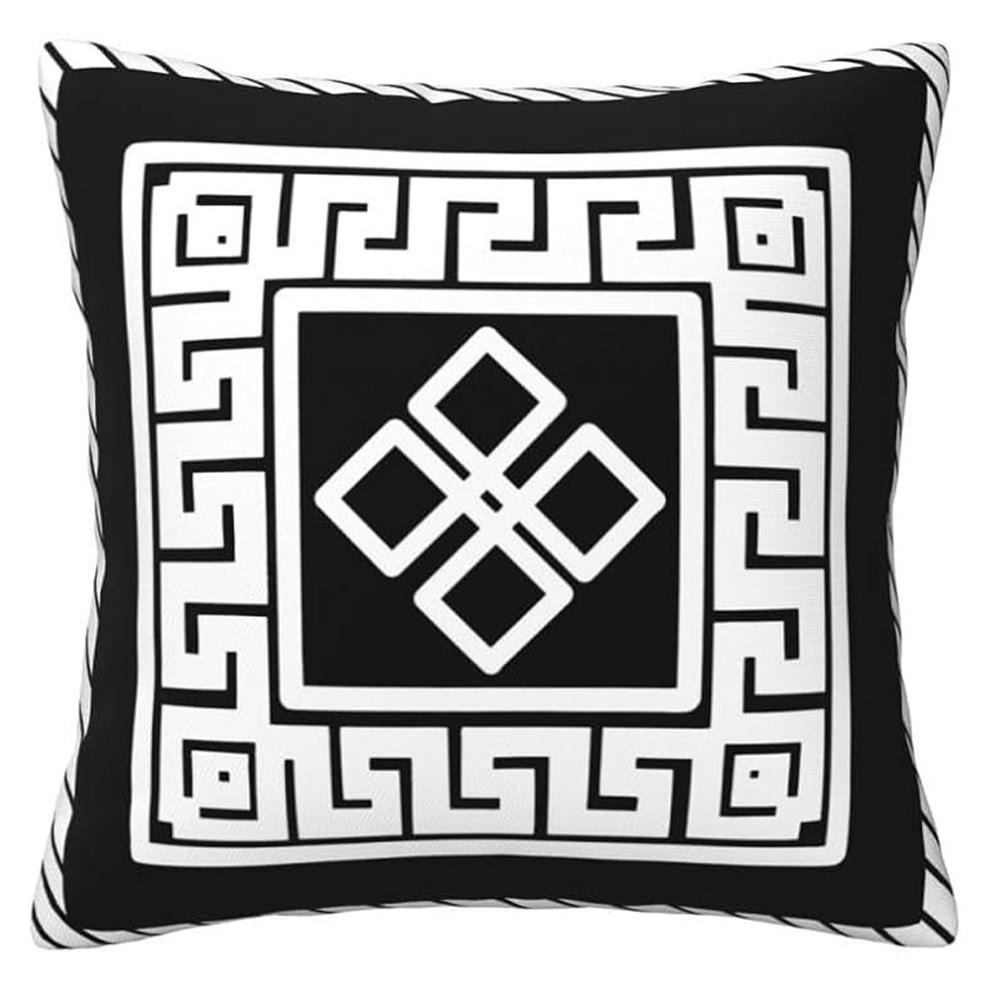 Black - and - White Geometric Pillow Covers, Modern Minimalist StyleLiving Room Sofa Cushion Cover,  Bedroom Room Decoration