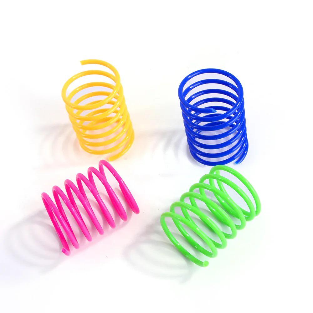 Interactive Colorful Spiral Coil Cat Spring Toy for Kittens
