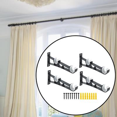 4x Gardinenstangenhalterungen Unterstützung für Wand 25mm-32mm Stangen Römische Stange