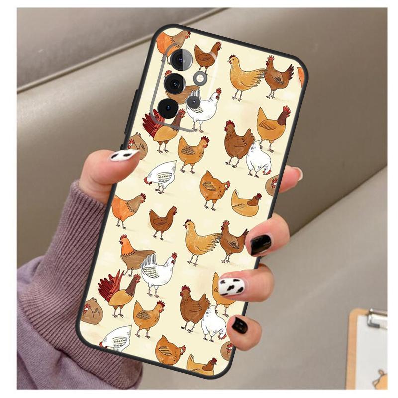 Chicken Pattern Case For Samsung Galaxy A34 A54 A14 A06 A16 A26 A36 A56 A12 A32 A52 A13 A33 A53 A15 A35 A55