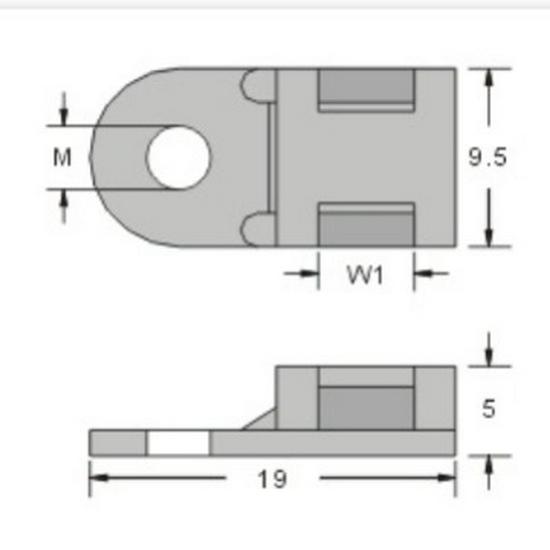 KSS Nylon Cable Tie Mount HC-0M, Fire-Rated 94V-2 HC-0M