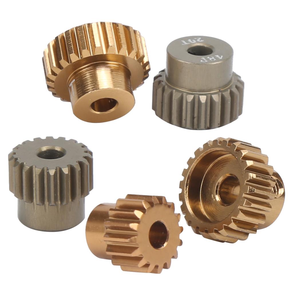5PCS 7075 Aluminum Alloy 48P Pinion Gear Set Motor Gears Kit for 110 RC Car (16T?24T)