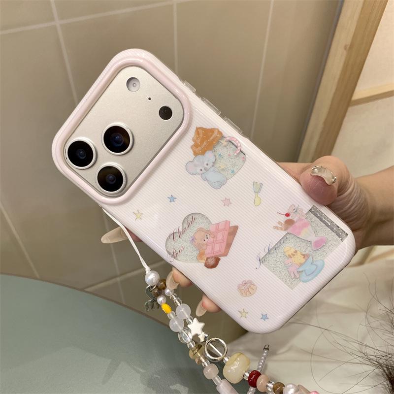 

Summer Dessert Bear Illustration Phone Case for iPhone 17, 16 Pro Max, 15 & 14 - Advanced Girl Design iPhone 15