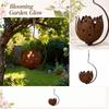 Outdoor Hängender Metallkerzenhalter Rost-Finish Eisen Blumen-Design Garten Terrassenlaterne Dekorative Hängende Kerzenhalterung