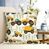 Cartoon Truck Car Tractor Excavator Pattern Square Pillowcase Cushion Cover Pillow Case Throw Pillow Cover for Home Bedroom Car