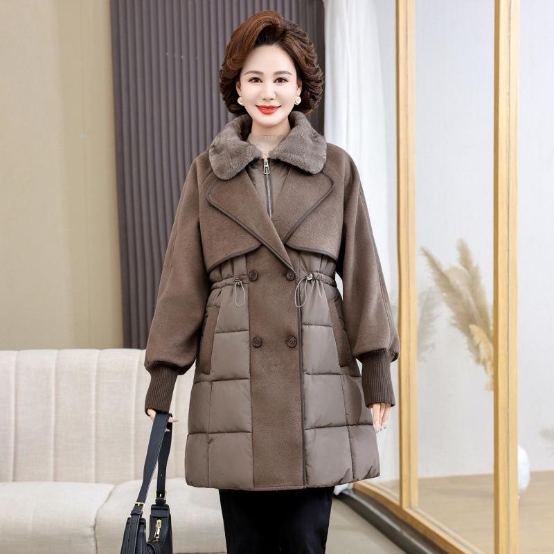 Elegant Women's Winter Fur-Lined Cotton Jacket: Fashionable, Thickened, Waist-Cinched, Slimming Design