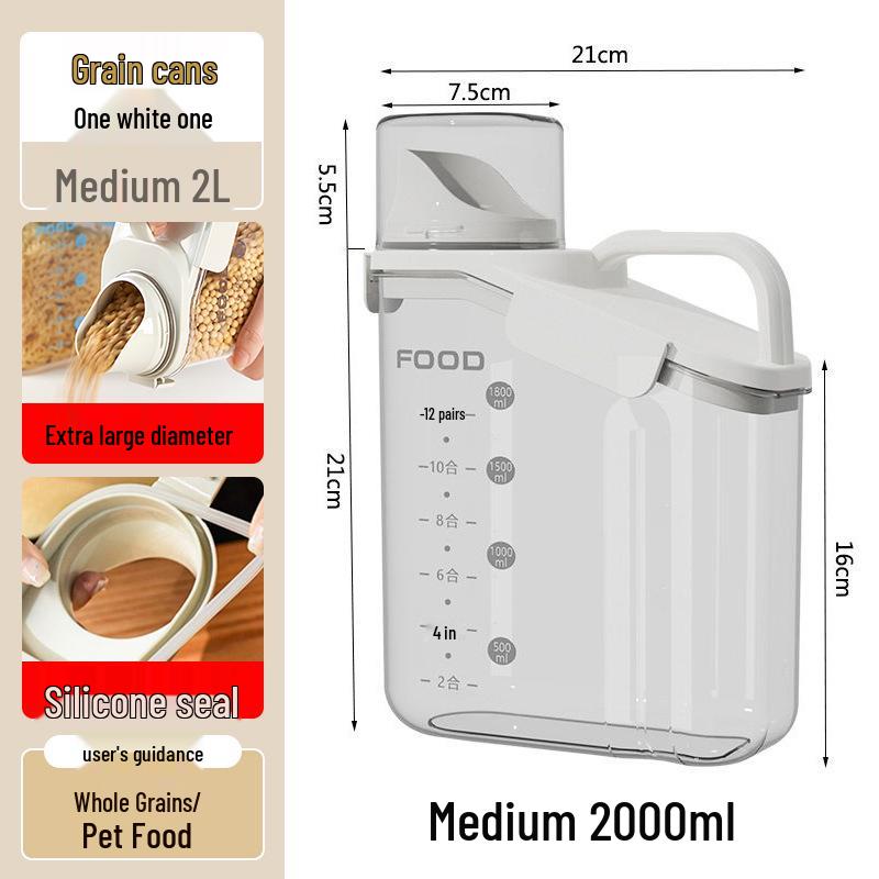 Airtight Cereal and Grain Storage Canister with Lid