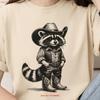 Vintage Cowboy Raccoon T Shirt Funny Western Retro 90s Weirdcore Meme Clothing Oversized Trash Panda Vintage Stretched