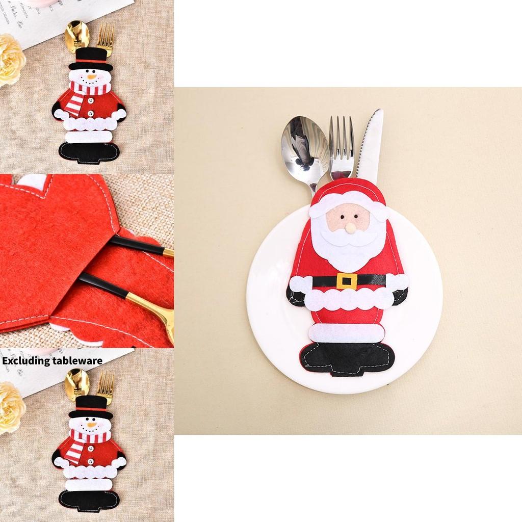 Entzückende Weihnachtliche Bestecktaschen mit Weihnachtsmann für Festtagsessen