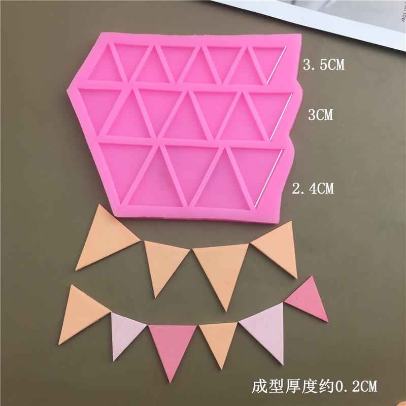 Backform Kuchen Desserttisch Kleiner Rand Dreieckig Stern Kreisförmig Herzförmig Schokolade Flip Zucker Silikon Schleifwerkzeug pink