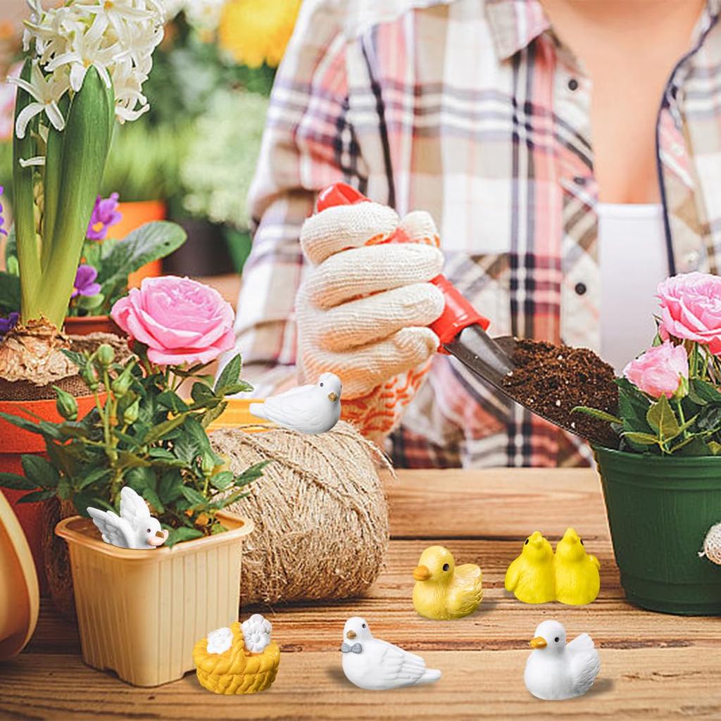 DIYBravo Miniature Pigeon Mini Scenery Set of Featuring Fish Micro Landscape Micro Landscape Entryway Bookshelf Plant Tabletop Garden Picks and