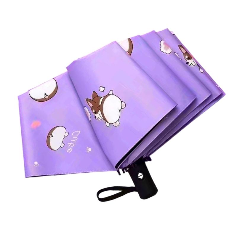 Auto Open Close Sun Umbrella Layer Pongee Fabric For Rainy Weather And Travel