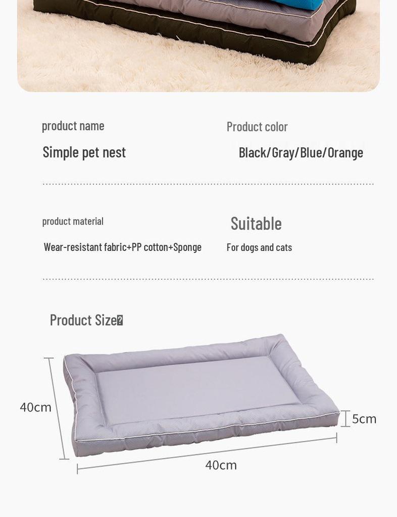 Tear-Resistant Non-Slip Waterproof Large Dog and Cat Bed Mat