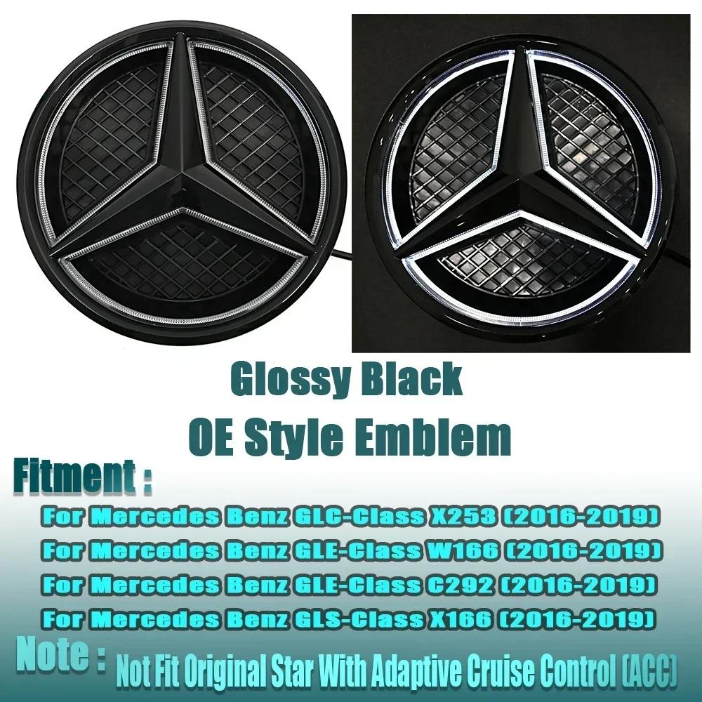 Autoaufkleber Für Mercedes Benz Silberner Rand Neuestes 3D-Stil Emblem Für Mercedes Benz GLC X253 GLE W166 C292 GLS X166 OE-Stil Em