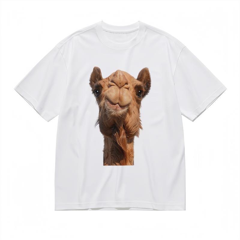 Men's Comfortable Breathable Comfy Classic T-Shirt Camel Portrait Graphic Tee