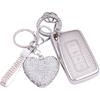 Compatible with Lexus Key Fob Cover with Diamond Bling Keychain, Car Accessories Key Holder Shell Soft TPU Full Protection for RX ES GS LS NX RS GX