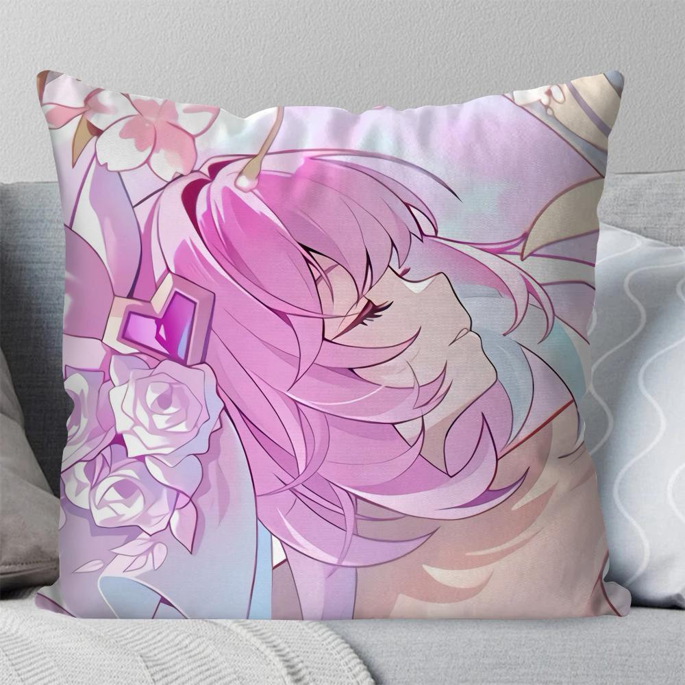 1pc Elysia Animation H-Honkai I-Impact 3 Pillow Case Square Pillow Bedroom SofaLeisureComfortCarLivingRoom Home Decoration 40X40