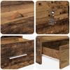 Storage Bed Frame Reclaimed Wood Look 135 x 190 cm Engineered Wood