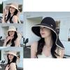 Polyester Wide Brim Sun Hat For Women Outdoor Uv Protection Summer Beach Travel